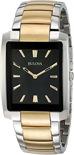 Relógio masculino Bulova 98A149 com mostrador analógico de quartzo e dois tons
